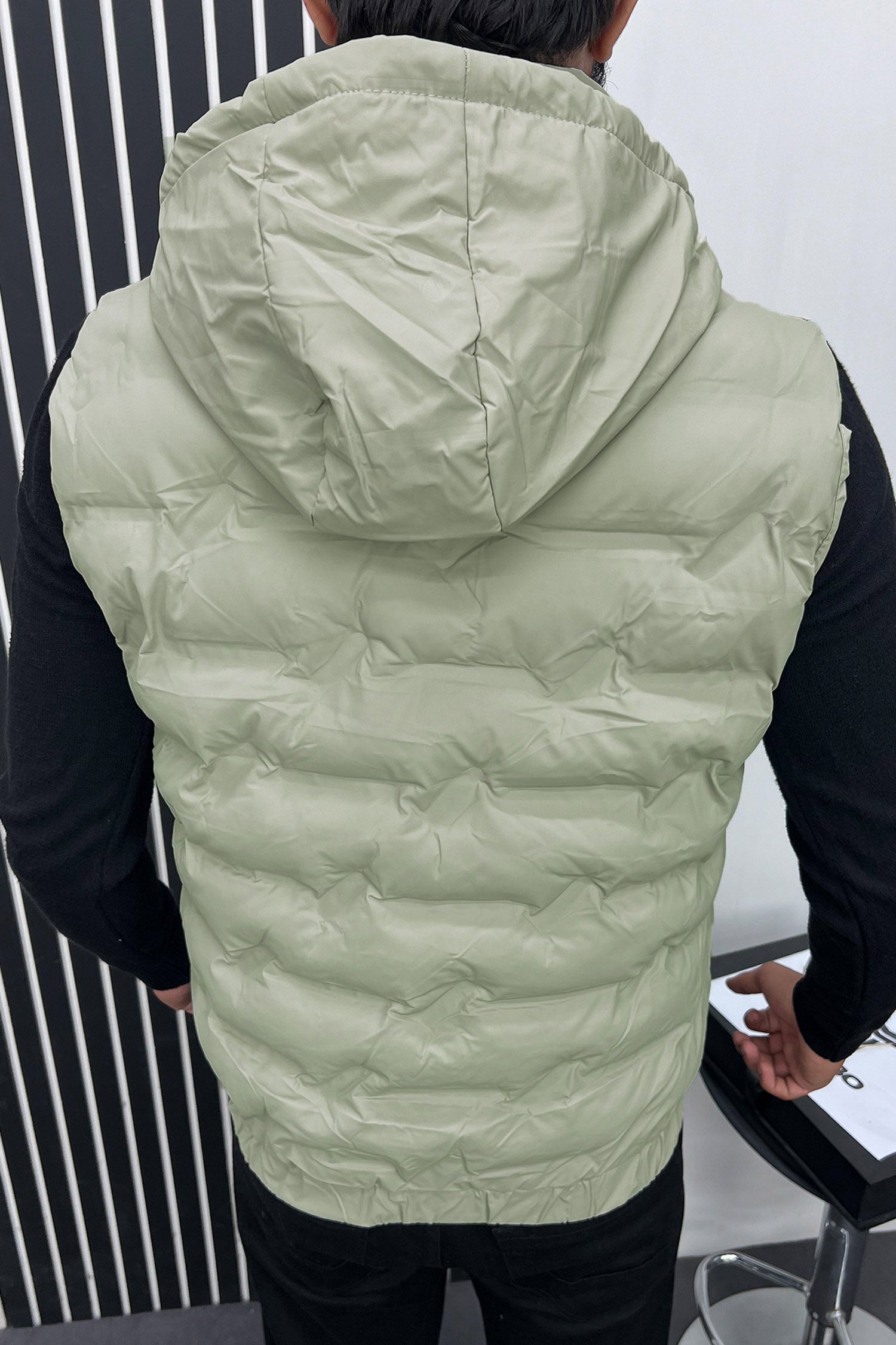 Plain Padded Hood Quilted Imported Men's Gilet