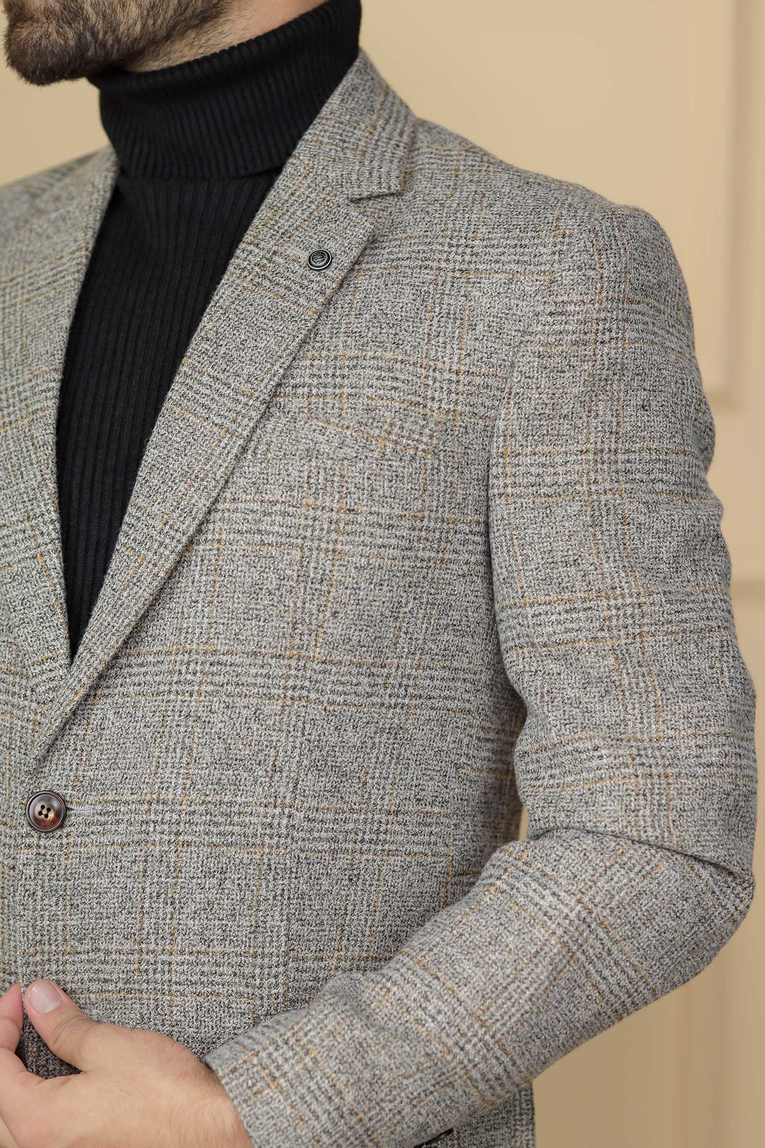 Wool Rich Worsted Tweed Mens Casual Blazer