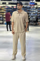 Turbo Retreat Relaxed Zipper Style Tracksuit In Beige