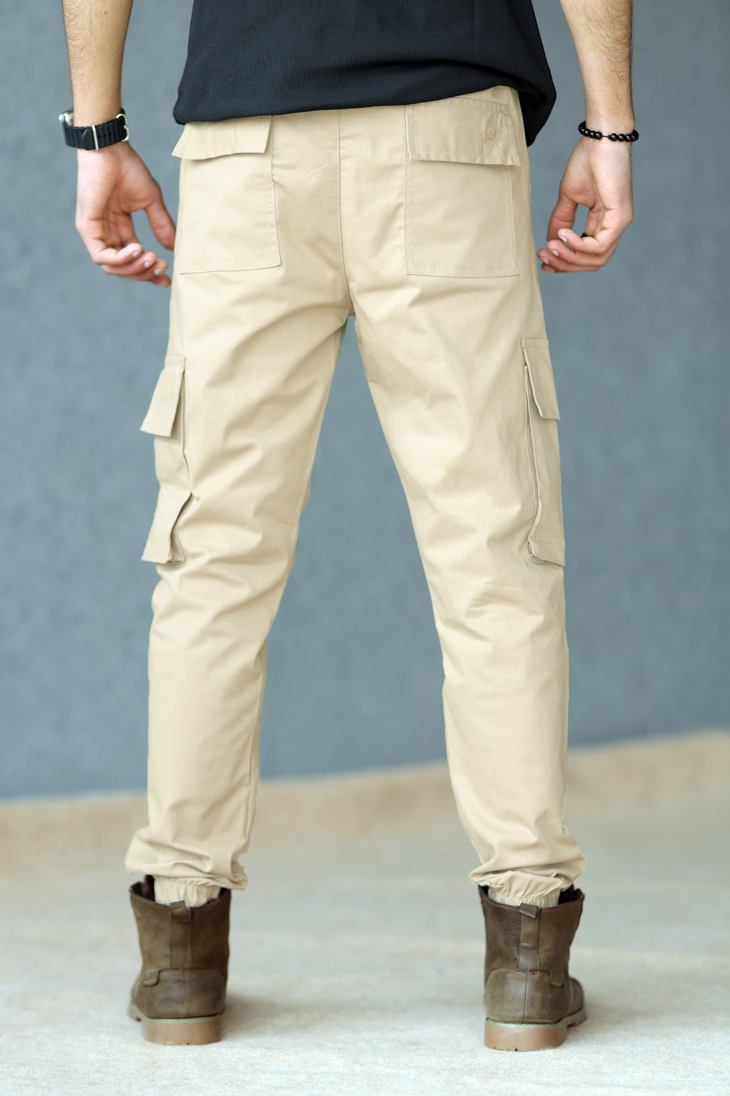 Turbo Cut Style 7 Pocket Style Imp Cotton Cargo Trouser In Beige