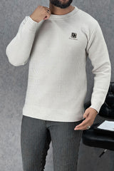 Smooth Ribbed Round Neck Imported Men's Sweatshirt