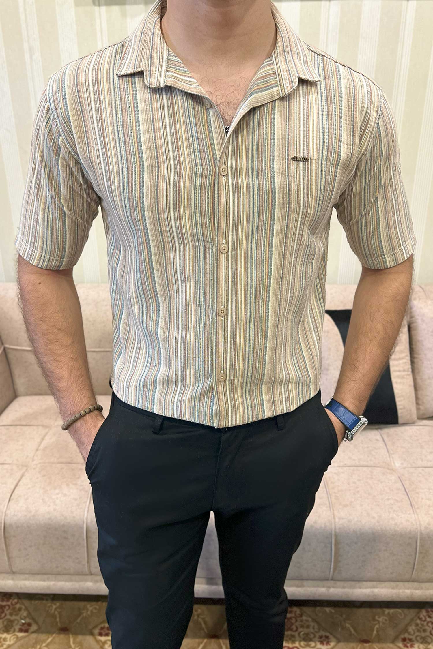Turbo Spring Edit Textured Casual Shirt