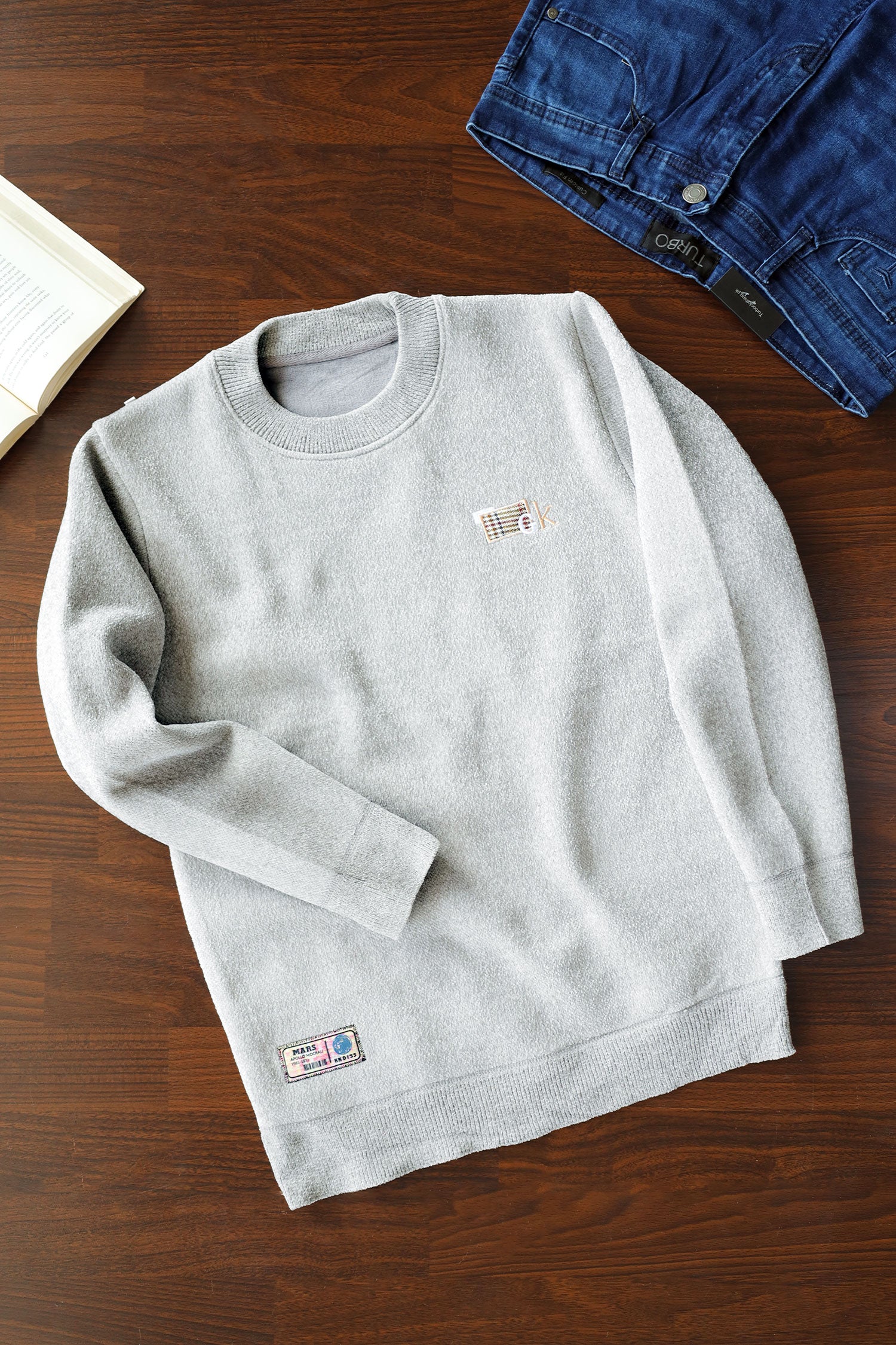 Relaxed Style Round Neck Imported Men's Sweatshirt