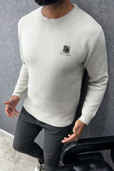 Smooth Ribbed Round Neck Imported Men's Sweatshirt