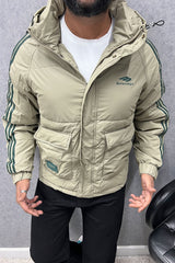 Blcniga Strip Style Padded Imported Puffer Jacket