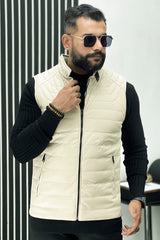 Stand Up Collar Quilted Imported Men's Gilet