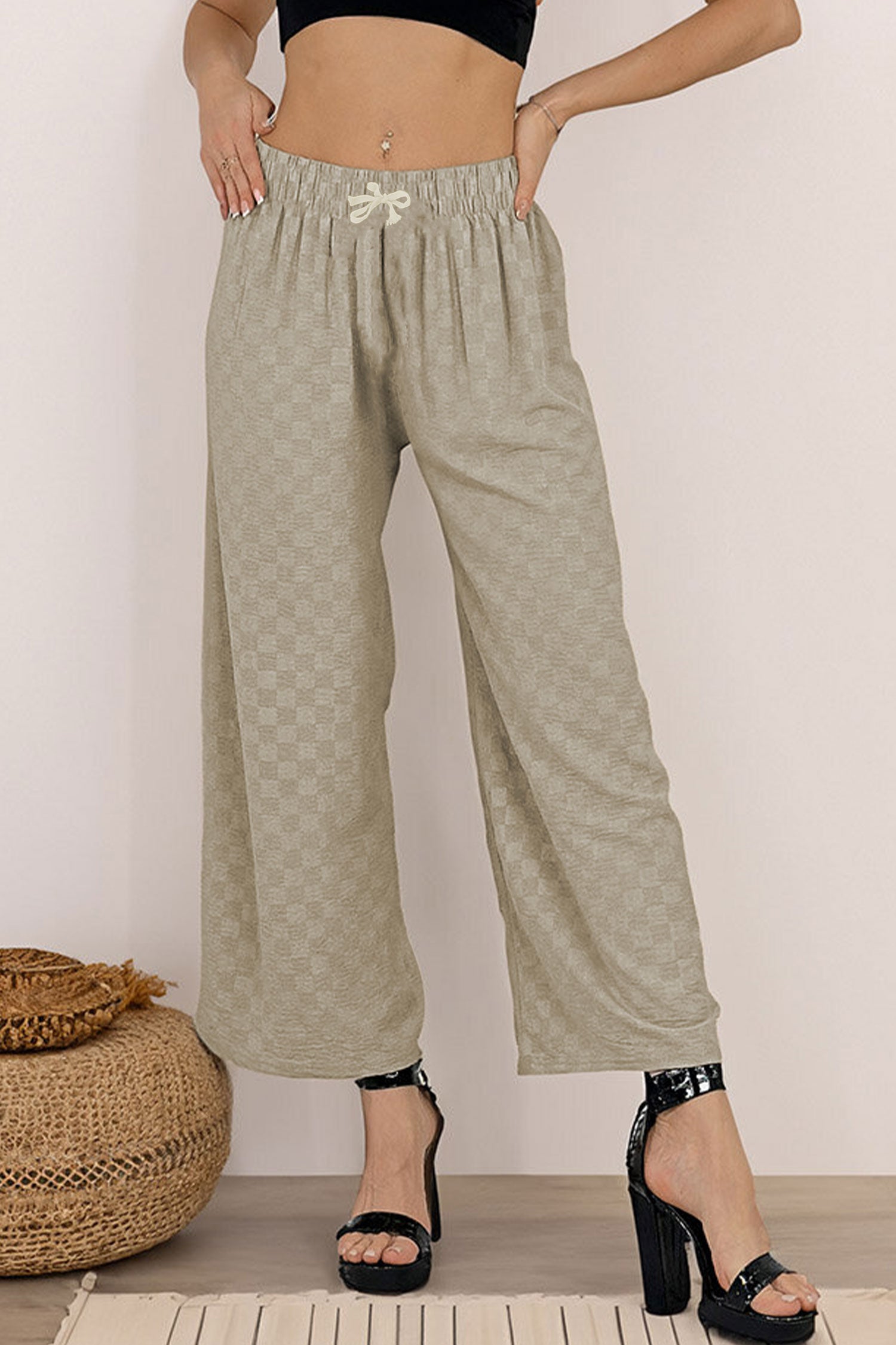 Just Vibe LV Texture Pattern Flapper Trouser - Women