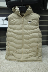 Nke Slogan Quilted Detachable Hood Imported Men's Gilet