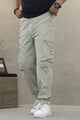Men's Elastic Drawstring Zippered-Side-Pockets Cargo Trouser