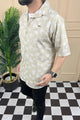 Turbo Rich Floral Printed Casual Shirt In Beige
