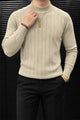 Turbo Minimalist Mock-Neck Lining Imported Men's Sweater In Beige