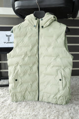 Plain Padded Removable Hood Quilted Imported Men's Gilet