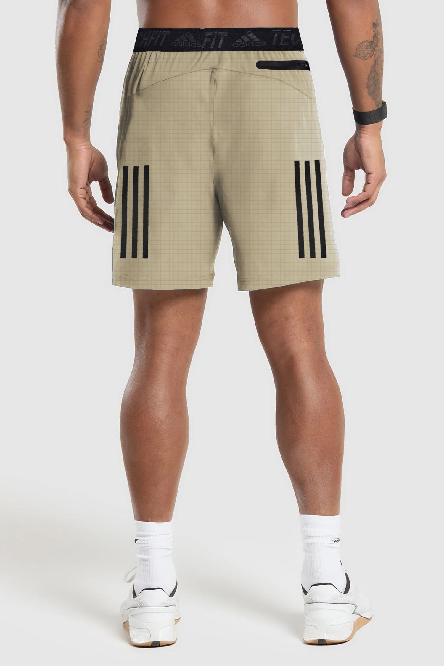 Adds Club 3-Stripes Tennis Shorts In Beige