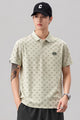 Turbo Jacquard Pattern Men's Polo T-Shirt In Beige