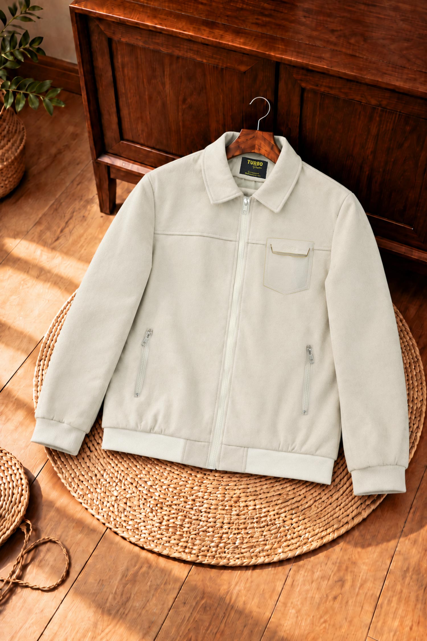 Turbo Lightweight Solid Imported Men's Suede Jacket