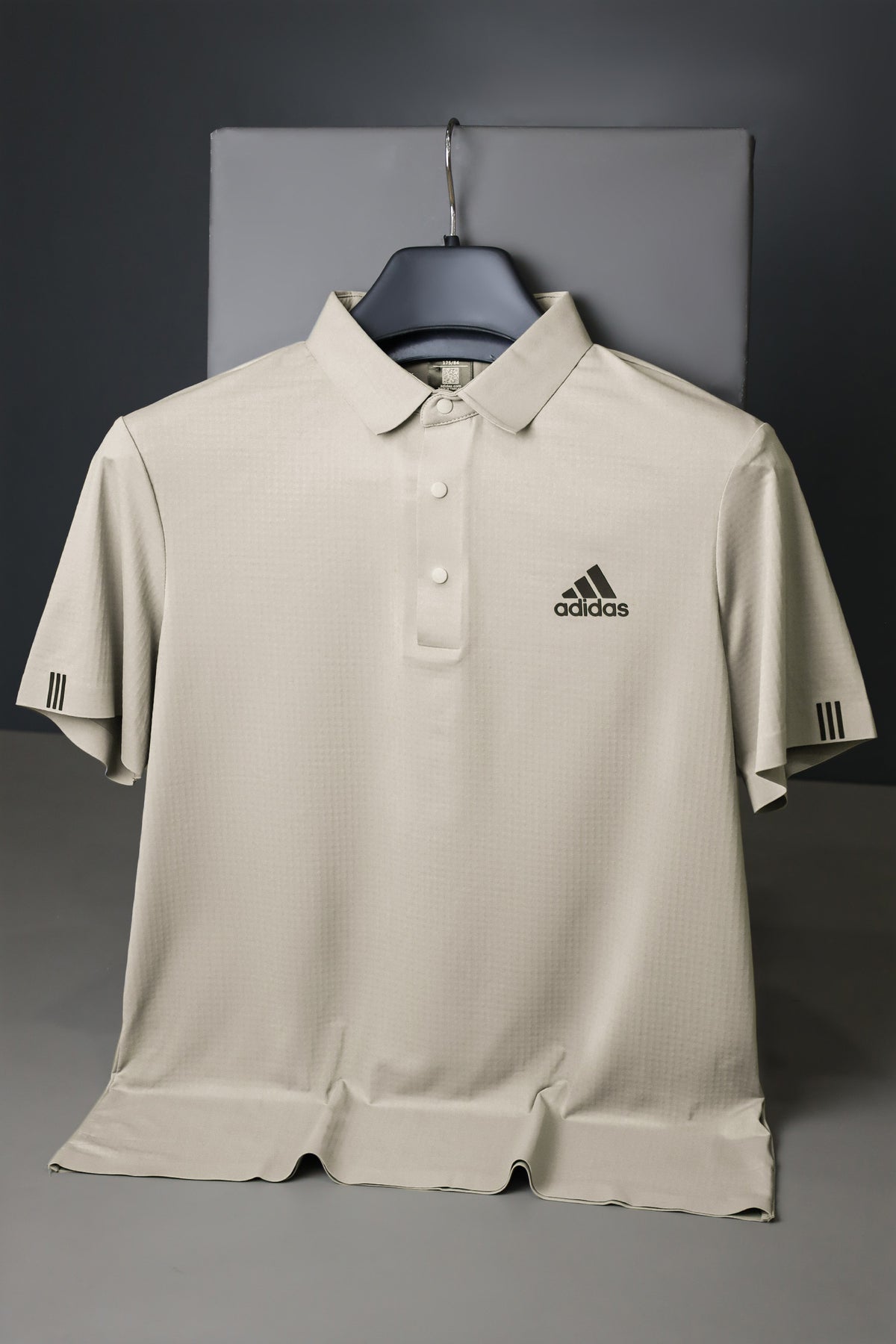 Adds Train Essentials 3-Stripes Dryfit Polo Shirt In Beige