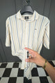 Turbo Patterned Lining Style Casual Shirt In Beige