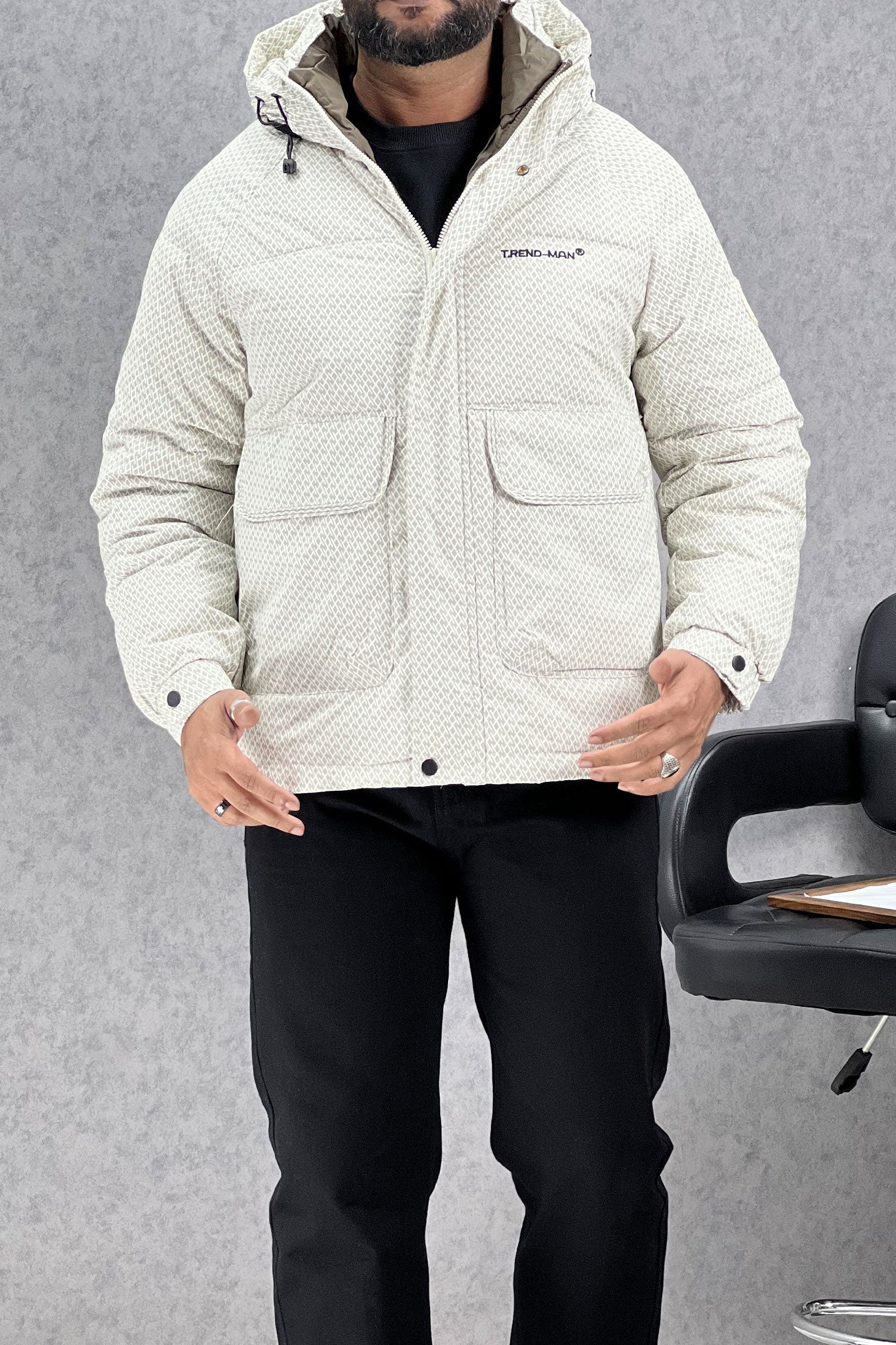 Trnd Man Textured Pocket Style Padded Imported Puffer Jacket