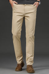 Your Choice Classic Slim fit Cotton Pant In Beige