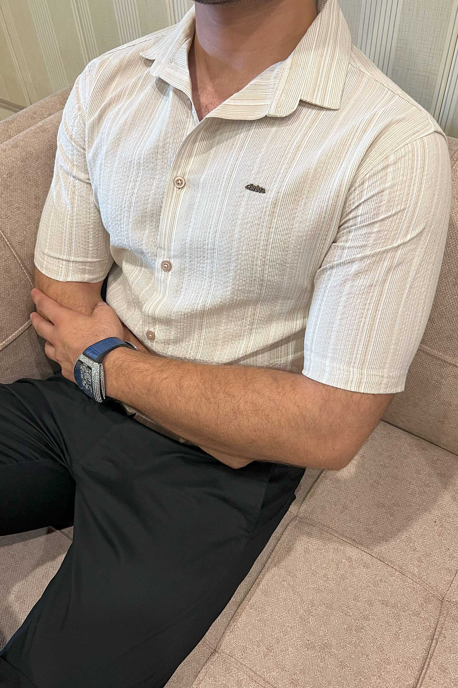 Turbo Down Box Collared Casual Shirt