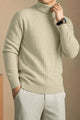 Turbo Cable-Knit Texture Turtleneck Pullover Imported High Neck
