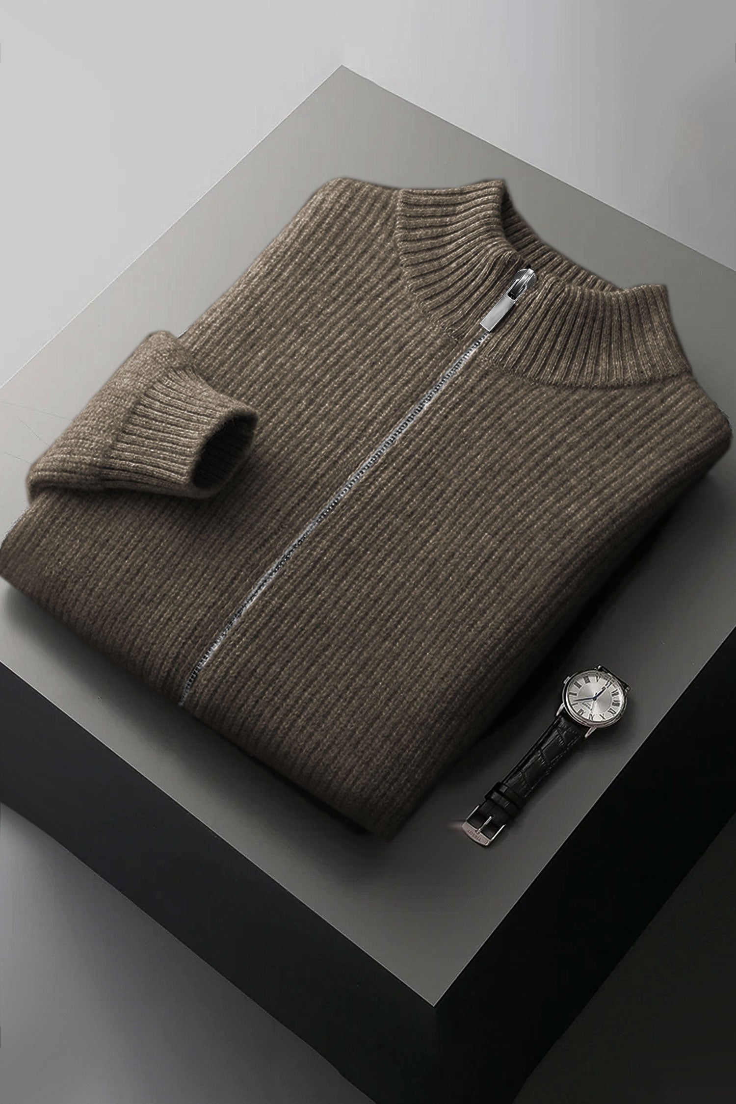 Old Money Zipper Imported Men's Sweater