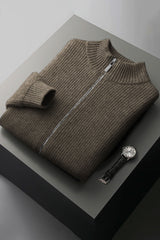 Old Money Zipper Imported Men's Sweater