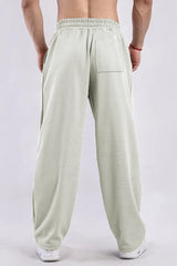 Turbo Summer Thin Waffle Textured Loose Bottom Trouser In Beige