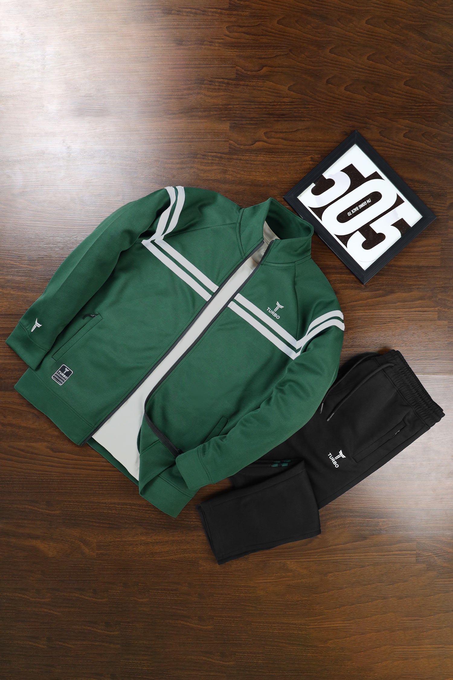 Turbo Edge Slim Fit Mock Neck Zipper Style Tracksuit