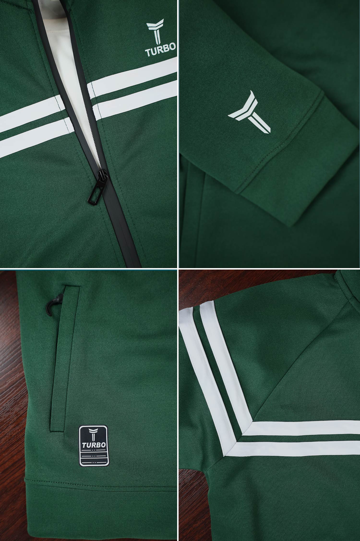 Turbo Edge Slim Fit Mock Neck Zipper Style Tracksuit