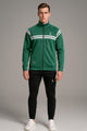 Turbo Edge Slim Fit Mock Neck Zipper Style Tracksuit In Black&Green