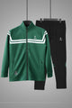 Turbo Edge Slim Fit Mock Neck Zipper Style Tracksuit In Black&Green