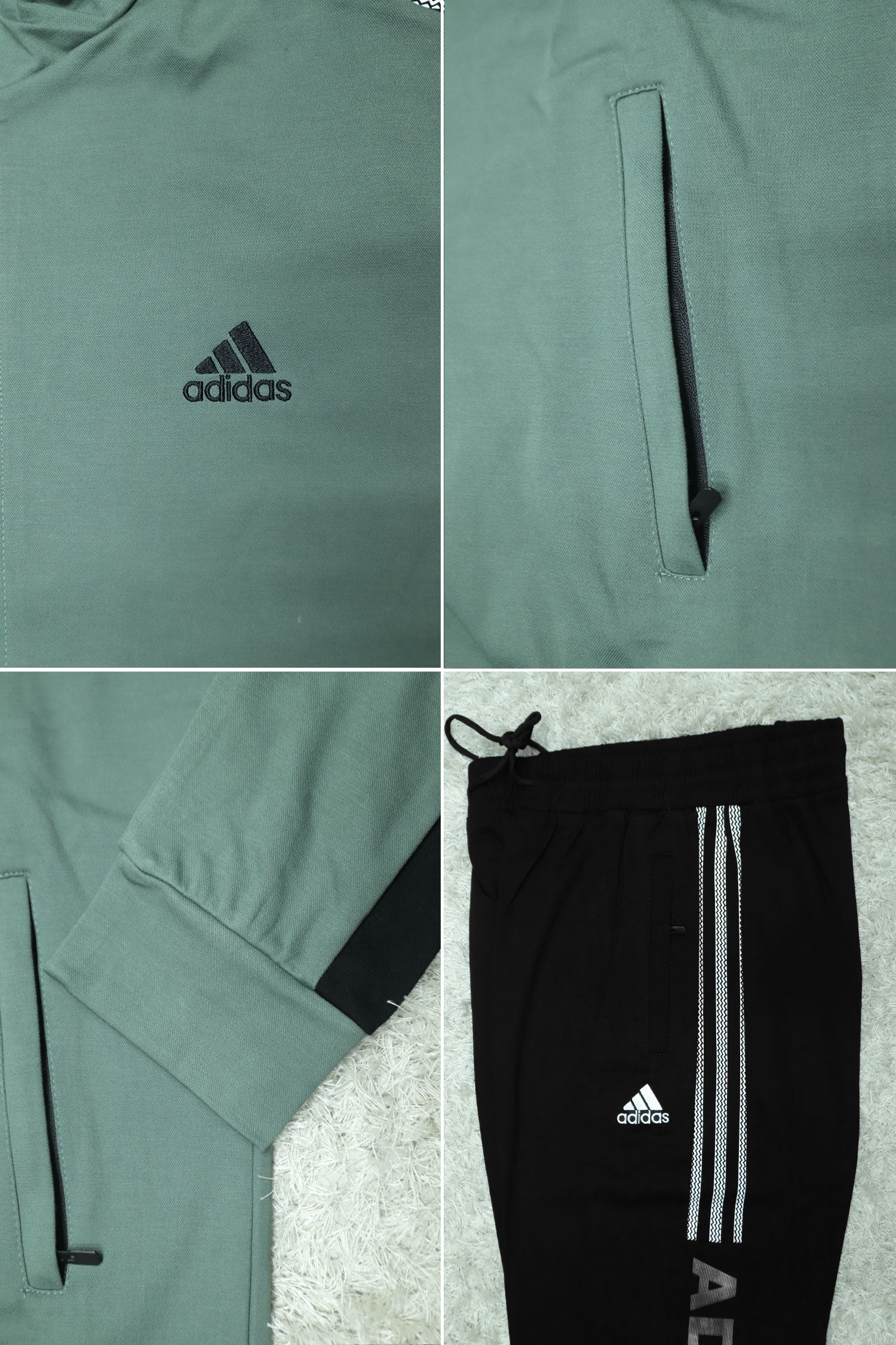 Adds Half Stripes Sportswear Men Zipper Tracksuit