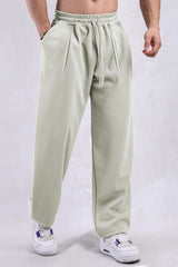 Turbo Summer Thin Waffle Textured Loose Bottom Trouser In Beige