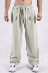 Turbo Summer Thin Waffle Textured Loose Bottom Trouser In Beige