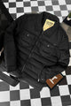 Men's Double Pocket Imported Puffer Jacket In Black