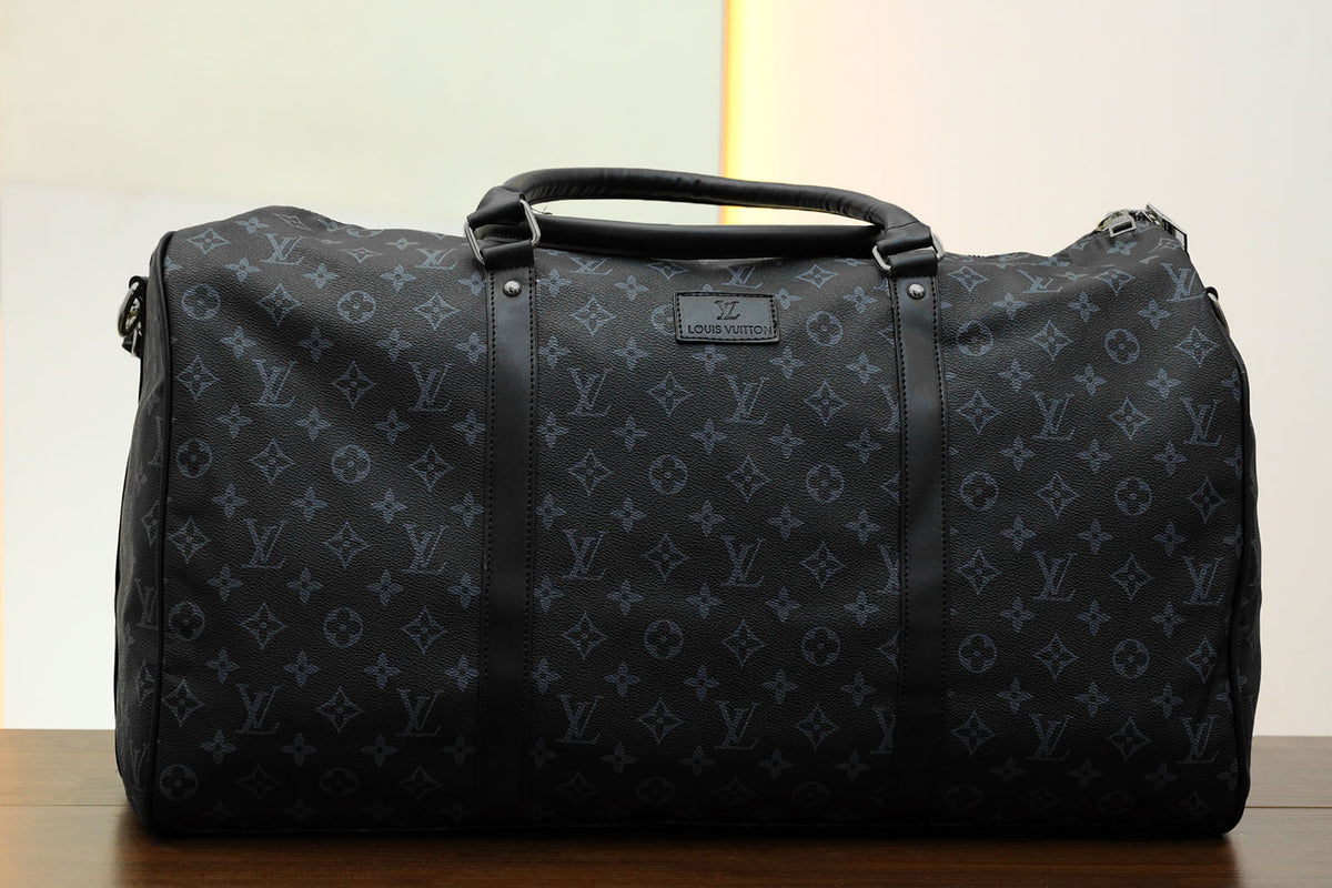 Luis Vten Imported All Over Print Travel bag in Black & Grey