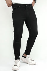 Plain Turbo Ankle Fit Jeans In Black