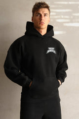 Undr Armr Embriodered Print Essential Fleece Hoodie In Black