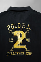 Polo Rph Luren Classic Fit Typography Embroidered Men's Polo Shirt In Black