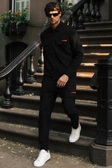 Turbo Pocket Style Men Tracksuit In Black