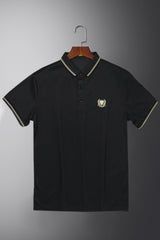Turbo Classic Iconic Embroidered Men's Polo Shirt In Black