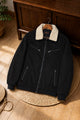 Men's Neutral Faux Imported Suede Jacket In Black