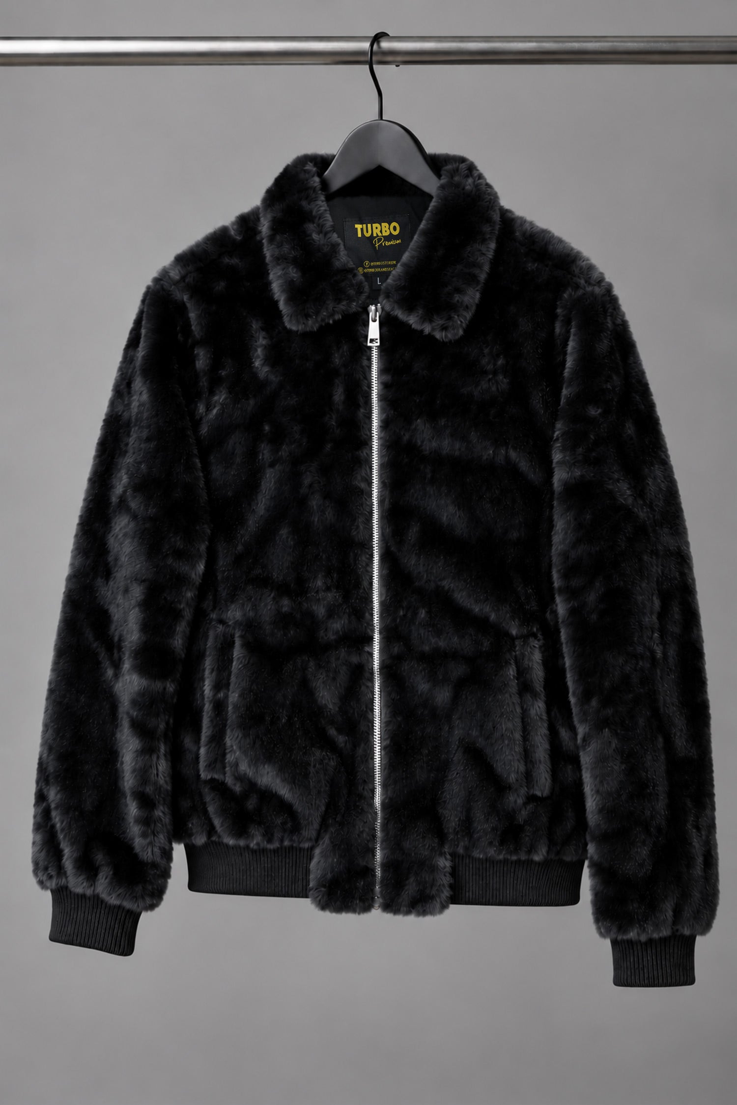 Turbo Luxury Zip-Up Blouson Imported Men's Fur Jacket