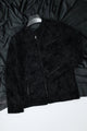 Snap-Button Closure Suede Leather Jacket In Black
