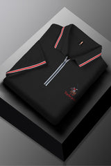 Turbo Polo x R/L Zip Collaered Men's Polo Shirt In Black