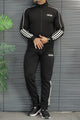 Adds Tipped Stripes Track Zipper Men's Co-Ord Set In Black