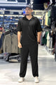 Turbo Street Comfort Collar Style Tracksuit In Black