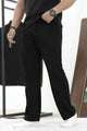 Turbo Side Tapes Loose Bottom Trouser In Black