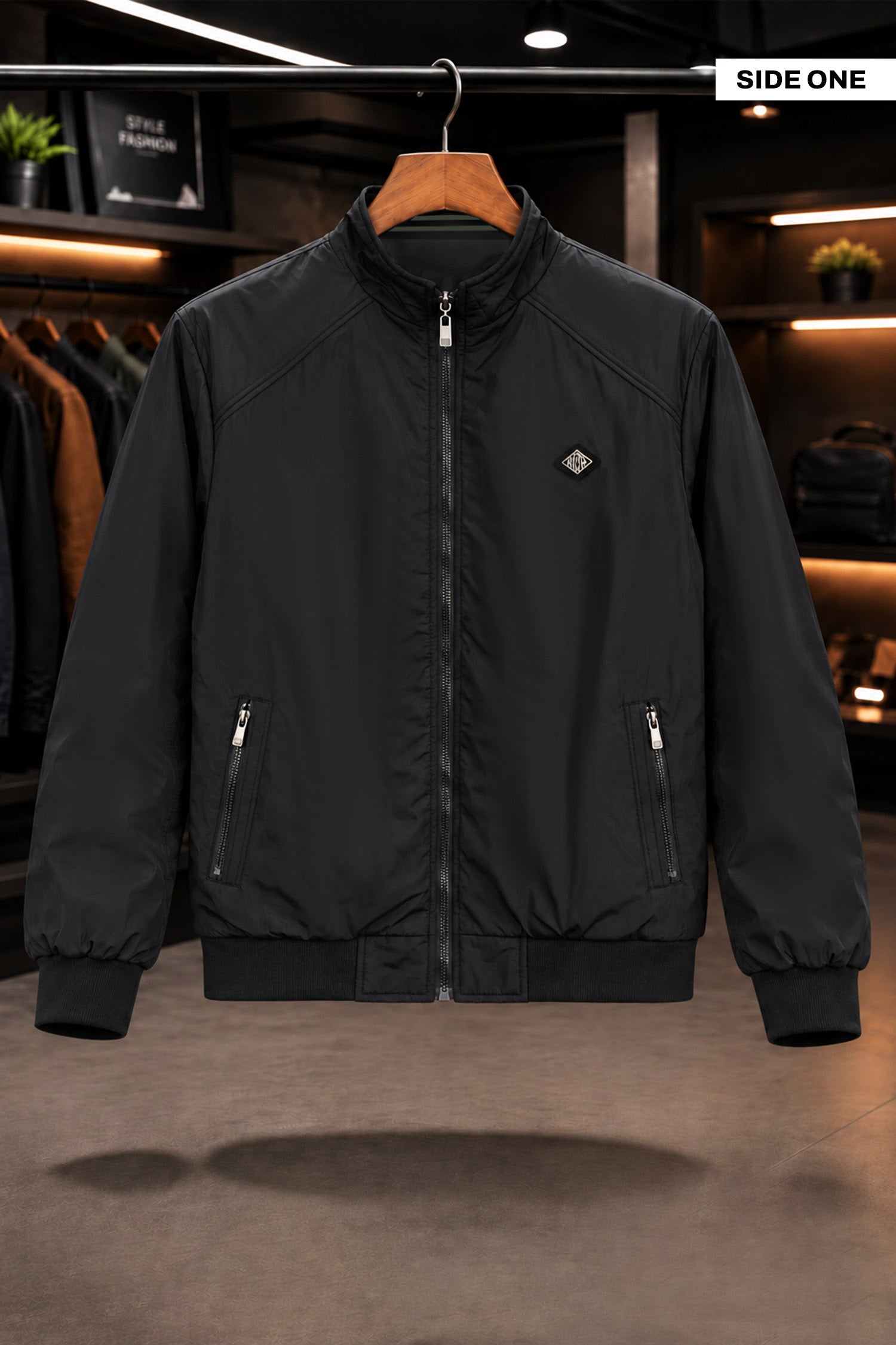 Classic Design Double Sided Imported Big Size Light Weight Jacket In Black